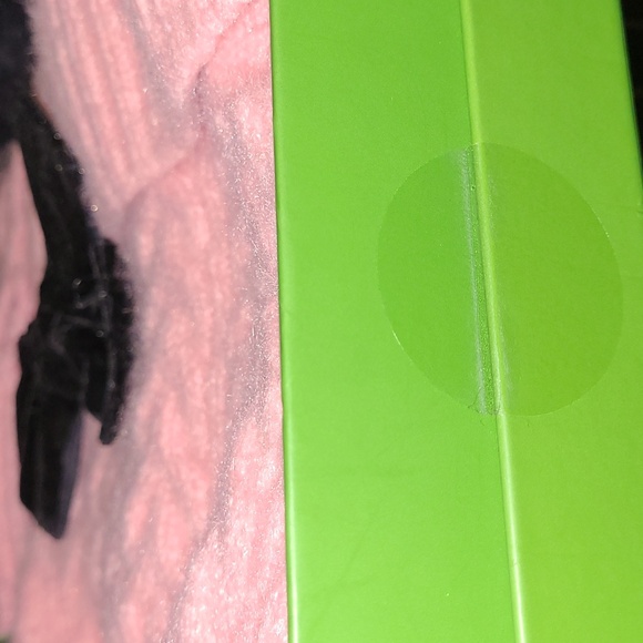 KATE SPADE 3pc Pink Knit Hat Scarf & Gloves Set with Black Bows - Picture 10 of 13